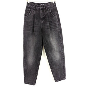 BLUE SAVVY SZ 1/25 Jeans Mom high rise raw hem denim dusty black 4687